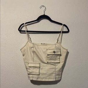 Dolls Kill On The Level Front Pocket Crop Top (L)